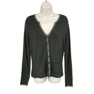 Reitmans Sweater Women Cardigan Preppy Academia Metallic Full Button Knit Size S